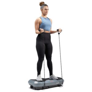 Sunny Health & Fitness Vibration Plate Exercise Machine with Remote & Resistance Bands, Fitboard 3D Vibration Plate Premium Total Body Shaker Platform for Toning, Sculpting & Recovery – SF-VP822057