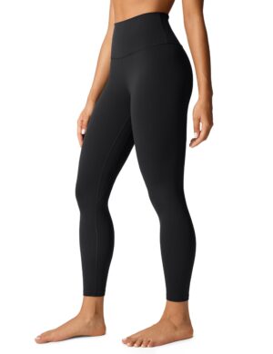 615q2qxTR-L CRZ YOGA Butterlift Workout Leggings 25" - High Waisted Pilates Gym Athletic Womens Yoga Pants Buttery Soft Black Medium