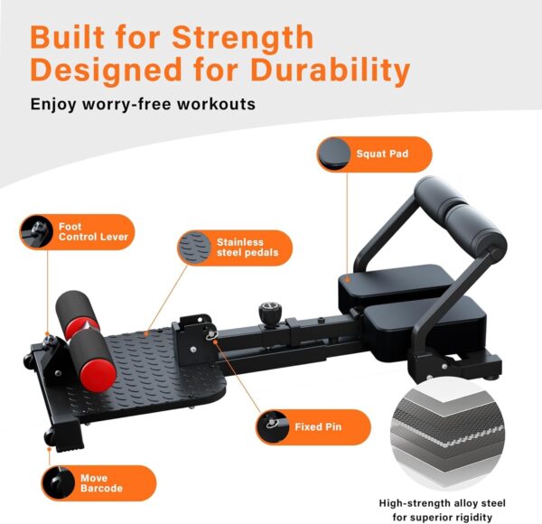 Squat Machine, Sissy Squat Machine Home for Deep Sissy Squats, Ab Workout Equipment, Roman Chair, Sit-ups, Core Exercise Machine with Resistance Bands for Home Gym Workout Station(Black)