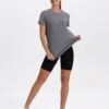 61CGXz5kMML Summer Tops for Women 2026 Short Sleeve Workout Clothes Athletic Shirts Pilates Outfits Camisetas Deportivas para Mujer Grey L
