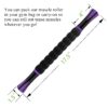 MZDXJ Muscle Roller Massage Roller Stick- Deep Tissue Fascia Blaster for Myofascial Pain Relief, Lymphatic Drainage & Body Sculpting, Handheld Physical Therapy & Recovery Tool (Purple Black-18 inch)