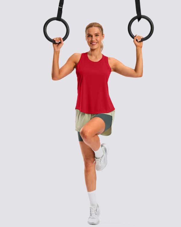 G Gradual Women's Workout Tank Tops Racerback Athletic Yoga Tops Loose Fit Sleeveless Running Gym Sports Shirts for Women(Red,M)