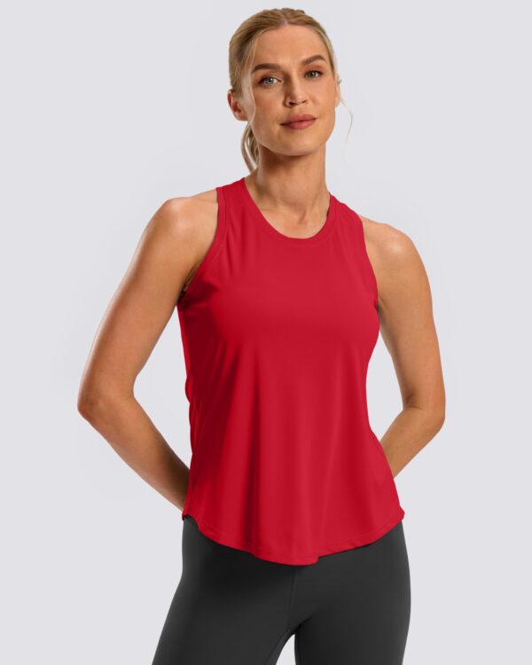 G Gradual Women's Workout Tank Tops Racerback Athletic Yoga Tops Loose Fit Sleeveless Running Gym Sports Shirts for Women(Red,M)
