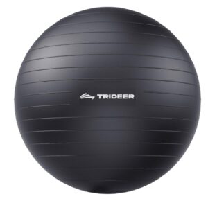 Trideer Exercise Ball for Yoga, Pilates & Fitness – Stability Ball Equipment for Home Gym & Office Chair, Core & Balance Training Accessories, Physical Therapy Equipment, Quick Pump Included, 5 Sizes