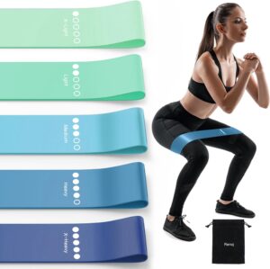 61YIsseP6ZL Resistance Bands for Working Out, 5-Pack Elastic Loop Exercise Bands for Strength Training Stretching, Home Gym Equipment for Pilates Yoga Physical Therapy, Leg Glute Arm Workout Kit for Women Men