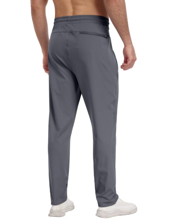 3 Pack Mens Athletic Sweatpants with Zipper Pockets,Workout Gym Joggers Pants for Men Running Jogging Pants-BlackDark GrayNavy-L