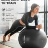 Trideer Exercise Ball for Yoga, Pilates & Fitness – Stability Ball Equipment for Home Gym & Office Chair, Core & Balance Training Accessories, Physical Therapy Equipment, Quick Pump Included, 5 Sizes
