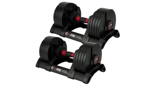 Core Fitness® Adjustable Dumbbell Weight Set By Affordable Dumbbells - Adjustable Weights - Space Saver - Weights - Dumbbells For Your Home -
