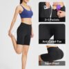 baleaf Biker Shorts for Women Workout Yoga Gym Spandex Running Volleyball Tummy Control Compression with Pockets 8" Black M