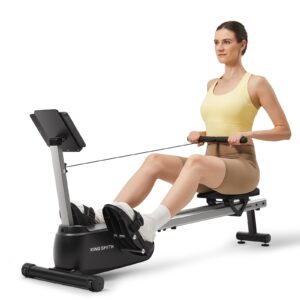 61qXKUdyYnL KINGSMITH Magnetic Rowing Machines for Home, 350LBS Capacity, APP Supported, Row Machine with 24-Level Quiet Resistance, LED Display, Compact Rowing Machine Foldable, Plug-in Version