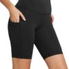 baleaf Biker Shorts for Women Workout Yoga Gym Spandex Running Volleyball Tummy Control Compression with Pockets 8" Black M