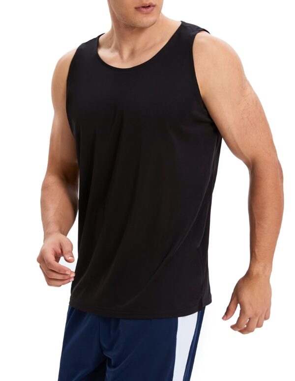 OYGSieg 6 Pack Men's Quick Dry Workout Tank Tops Breathable Gym Sleeveless Muscle Shirts for Active Men SetA L