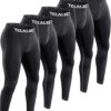 TELALEO 5 Pack Men's Compression Pants for Workout, Running,Basketball,Football-Sports Baselayer Leggings L