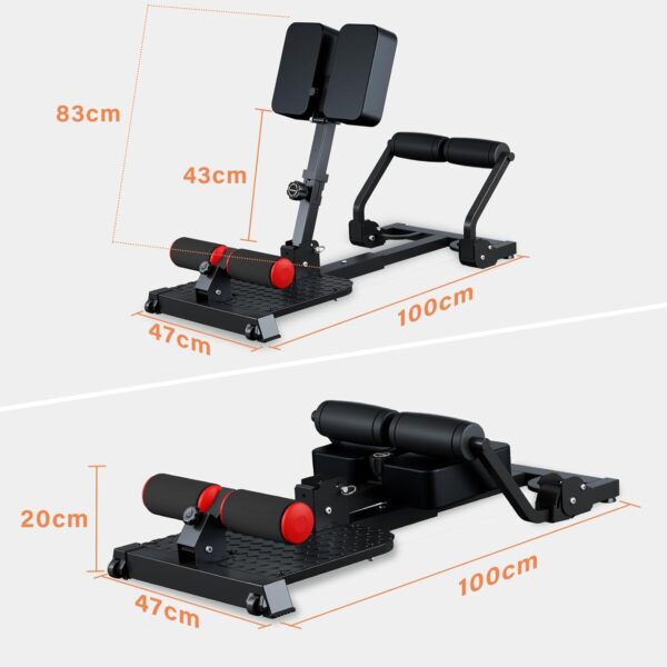 Squat Machine, Sissy Squat Machine Home for Deep Sissy Squats, Ab Workout Equipment, Roman Chair, Sit-ups, Core Exercise Machine with Resistance Bands for Home Gym Workout Station(Black)