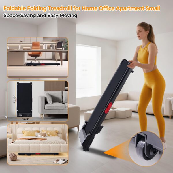 KASSADIN Walking Pad with Handle Bar, 2026 Upgrade Portable Small Treadmill with Handles for Home Small, 3.0HP Under Desk Walking Pad Treadmill with Incline, 0.6-7.6MPH, 350LBS