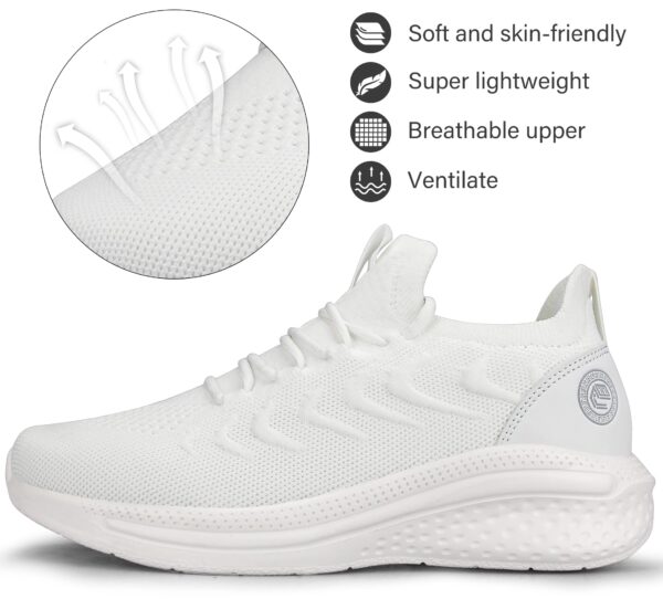 711qqZGSK7L Pujcs Womens Walking Shoes Lightweight Tennis Shoes Breathable Running Shoes Non Slip Sneakers Gym Workout Mesh Sneakers White Size 7