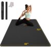 CAMBIVO Large Yoga Mat (6'x 4'), Extra Wide Workout Mat for Men and Women, 1/3 &1/4 Thick Exercise Fitness TPE Mat for Home Gym, Yoga, Pilates, Workout (Black),6mm