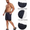 Kinglaman 4 Pack Mens 2 in 1 Running Workout Shorts with Liner, Gym Athletic Quick Dry Sport Shorts with Pockets 2 Black 1 Blue 1 Gray Large