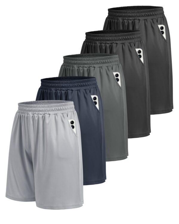 716A1Qb6zXL BOOJO 5 Pack Athletic Gym Mens Shorts - Workout Black Quick Dry Basketball Shorts with Pockets for Running Casual Activewear