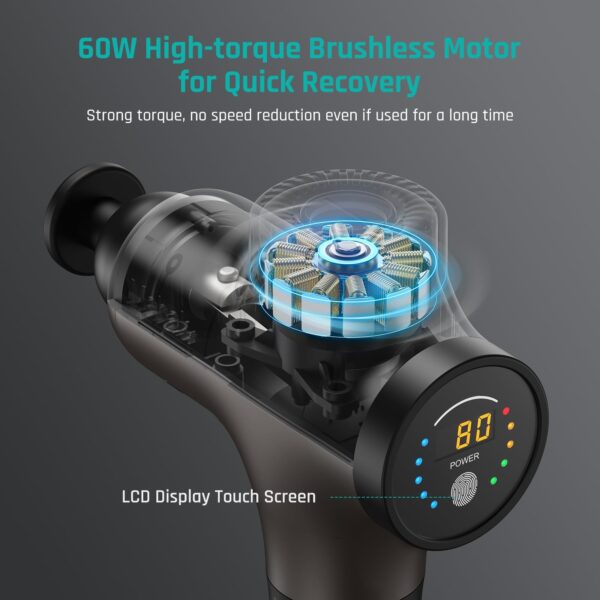 Mebak 3 Massage Gun, Massage Gun Deep Tissue for Athletes, Professional Muscle Percussion Massager, Massager for Shoulder Leg Back Body Pain Relief, Quiet Portable Sport Tool, Gifts for Him