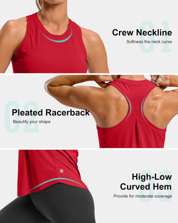 G Gradual Women's Workout Tank Tops Racerback Athletic Yoga Tops Loose Fit Sleeveless Running Gym Sports Shirts for Women(Red,M)