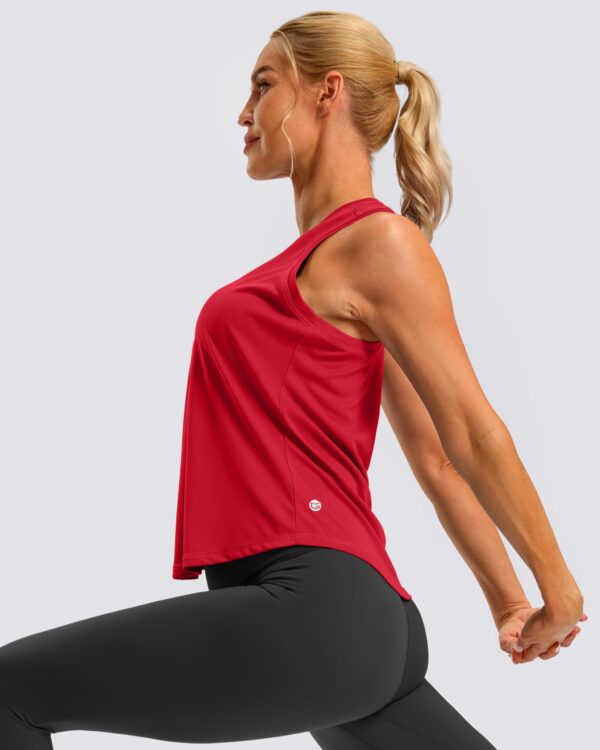 G Gradual Women's Workout Tank Tops Racerback Athletic Yoga Tops Loose Fit Sleeveless Running Gym Sports Shirts for Women(Red,M)