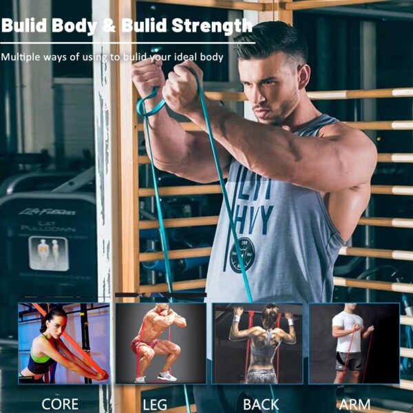 71DN+rODc-L Resistance Bands, Pull Up Assist Bands - Workout Bands, Eexercise Bands for Working Out, Fitness, Training, Physical Therapy for Men Women - Multicolor