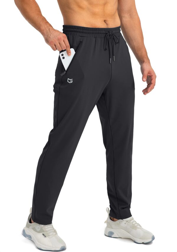 G Gradual Men's Sweatpants with Zipper Pockets Tapered Joggers for Men Athletic Pants for Workout, Jogging, Running (Black, 3X-Large)