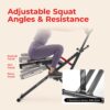 Sunny Health & Fitness Smart Heavy Duty Row-N-Ride, Squat Assist Trainer for Full Body Workout, 350 LB Capacity, 5-Level Resistance, Padded Seat, and Free SunnyFit App Connection – NO. 077PLUSSMART
