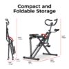 Sunny Health & Fitness Smart Heavy Duty Row-N-Ride, Squat Assist Trainer for Full Body Workout, 350 LB Capacity, 5-Level Resistance, Padded Seat, and Free SunnyFit App Connection – NO. 077PLUSSMART