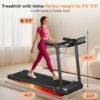 Aiteid Treadmill with Incline,3.0HP Small Treadmills for Home,Portable Electric Treadmill with Handles,Lightweight Walking Pad,Compact Running Treadmills,Walking Pad with Handle,300LBS Capacity(Black)