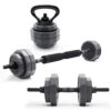 CAP Barbell 66 lb Multi-Use Adjustable Weight Set - Versatile Dumbbell, Barbell & Kettlebell for Full-Body Workouts | Gray