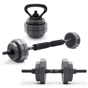 CAP Barbell 66 lb Multi-Use Adjustable Weight Set - Versatile Dumbbell, Barbell & Kettlebell for Full-Body Workouts | Gray