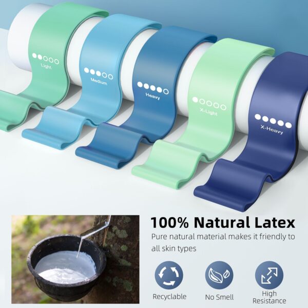 Resistance Bands for Working Out, 5-Pack Elastic Loop Exercise Bands for Strength Training Stretching, Home Gym Equipment for Pilates Yoga Physical Therapy, Leg Glute Arm Workout Kit for Women Men