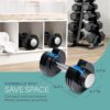 Lifepro Adjustable Dumbbells Set/Single - 15lb 43lb 55lb 90lb 25 lb Dumbbell Sets with Rack - Quick Adjust, Secure Grip weights dumbbells set - Compact Hand Weights for Women/Men at Home Gym