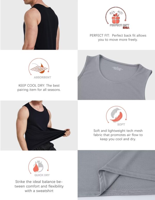OYGSieg 6 Pack Men's Quick Dry Workout Tank Tops Breathable Gym Sleeveless Muscle Shirts for Active Men SetA L