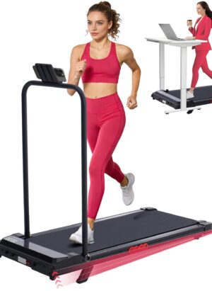 POTUPUS Walking Pad with Handle Bar and Incline, 3.0HP Under Desk Treadmill for Home Small Space, 0.6-7.6MPH Portable Walking Pad Treadmill with Handles, 350LBS, 2026 Upgrade