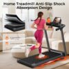 Aiteid Treadmill with Incline,3.0HP Small Treadmills for Home,Portable Electric Treadmill with Handles,Lightweight Walking Pad,Compact Running Treadmills,Walking Pad with Handle,300LBS Capacity(Black)