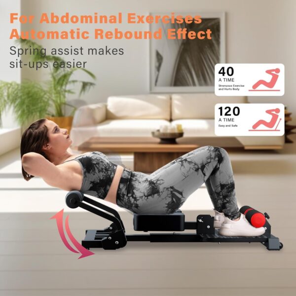 Squat Machine, Sissy Squat Machine Home for Deep Sissy Squats, Ab Workout Equipment, Roman Chair, Sit-ups, Core Exercise Machine with Resistance Bands for Home Gym Workout Station(Black)