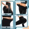 SINOPHANT High Waisted Leggings with Pockets Women, Full Length Capri Buttery Soft Stretchy Yoga Pants(Full Black,S-M)