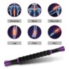 MZDXJ Muscle Roller Massage Roller Stick- Deep Tissue Fascia Blaster for Myofascial Pain Relief, Lymphatic Drainage & Body Sculpting, Handheld Physical Therapy & Recovery Tool (Purple Black-18 inch)
