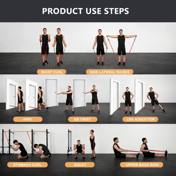 VEICK Resistance Bands, Exercise Bands, Workout Bands, Resistance Bands for Working Out with Handles for Men and Women, Exercising Bands for Fitness Weights Work Out at Home