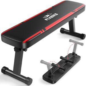 FLYBIRD Flat Weight Bench Foldable 1000 LBS Weight Capacity for Strength Training Bench Press, 45.3 Inches Long Workout Benches for Home