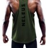 NELEUS Men's 3 Pack Dry Fit Y-Back Muscle Tank Workout Gym Shirt,5031,Black,Grey,Olive Green,M