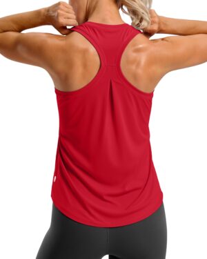 71ThR2vJpoL G Gradual Women's Workout Tank Tops Racerback Athletic Yoga Tops Loose Fit Sleeveless Running Gym Sports Shirts for Women(Red,M)