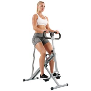 Sunny Health & Fitness Smart Upright Row-N-Ride Exerciser, Squat Assist Trainer for Glutes Workout with Adjustable Resistance, Easy Setup & Foldable, Glute & Leg Exercise Machine- NO. 077S