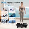 Natini Vibration Plate Exercise Machine - Whole Body Workout Vibration Platform Lymphatic Drainage Machine for Weight Loss Home Fitness with Resistance Bands Remote - Black