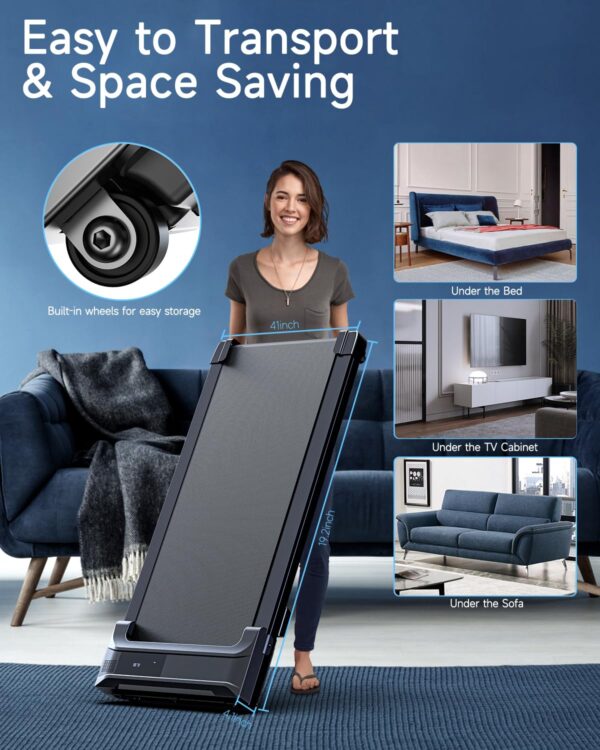 Walking Pad Treadmill for Home - Under Desk Treadmills Mini Portable Walking Running Machine Slim Compact Motorized Electric Treadmill with Adjustable Speed Remote
