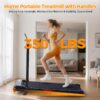 KASSADIN Walking Pad with Handle Bar, 2026 Upgrade Portable Small Treadmill with Handles for Home Small, 3.0HP Under Desk Walking Pad Treadmill with Incline, 0.6-7.6MPH, 350LBS