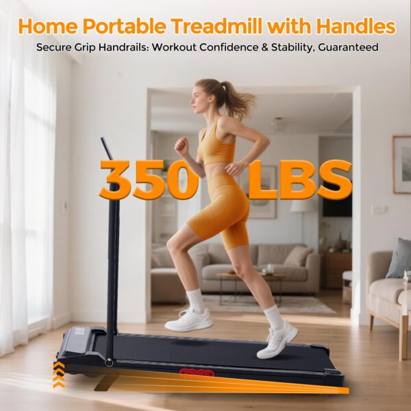 KASSADIN Walking Pad with Handle Bar, 2026 Upgrade Portable Small Treadmill with Handles for Home Small, 3.0HP Under Desk Walking Pad Treadmill with Incline, 0.6-7.6MPH, 350LBS